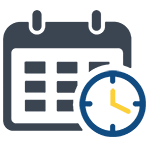 blue and yellow calendar icon for schedule a call